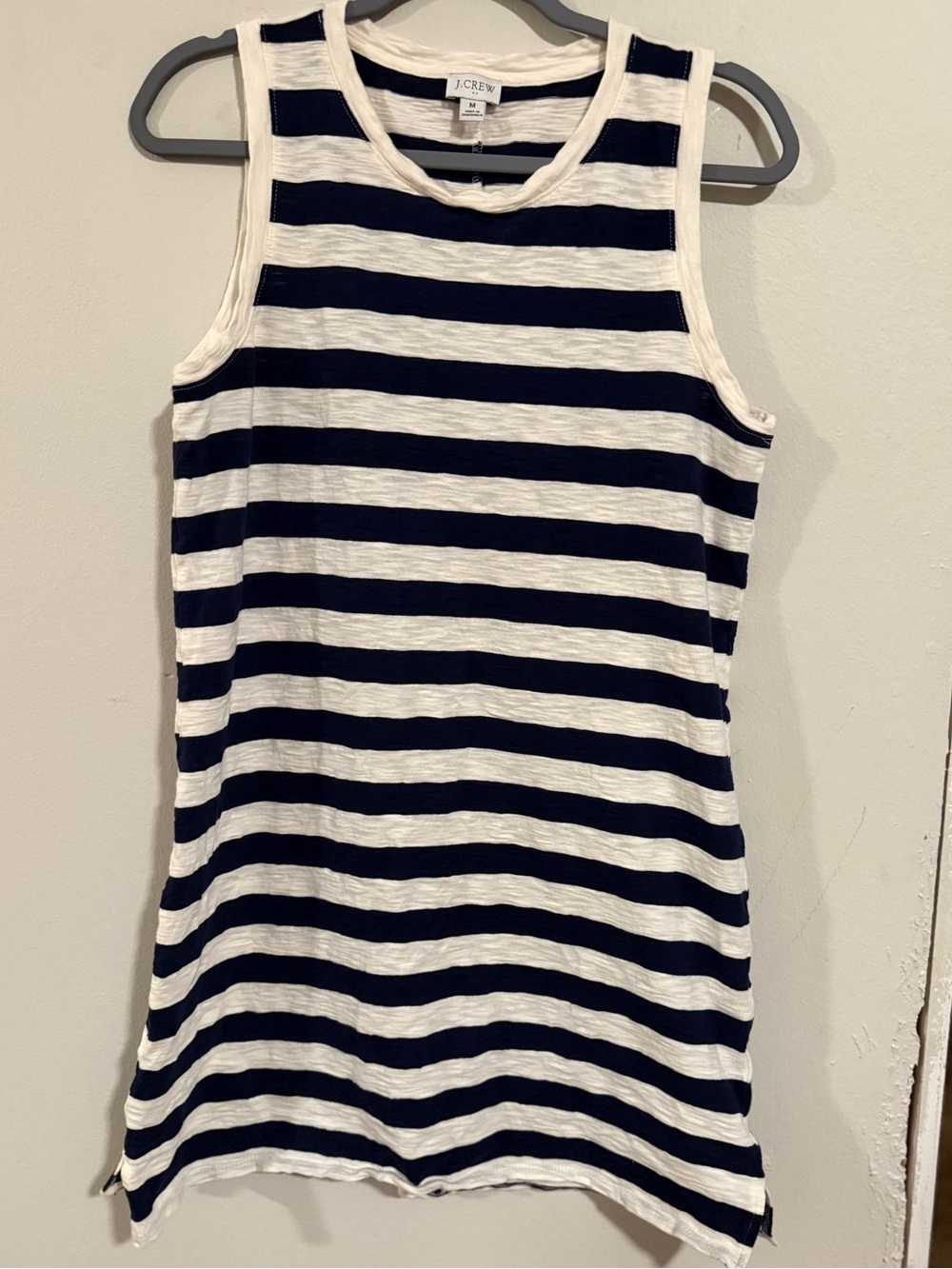 J.Crew Navy & Cream Striped Sleeveless Summer Dress Medium